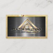 Real Estate Solutions Logo | Metallic and Wood 名刺 (正面)