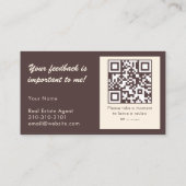Real Estate Thank You and QR Code Review Boho 名刺 (裏面)