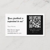 Real Estate Thank You and QR Code Review White 名刺 (裏面)
