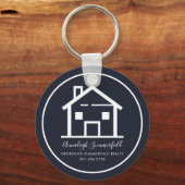 Real Estate White Navy Blue Custom キーホルダー (正面)