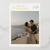 Real Foil | Calligraphy Ampersand 2 Photo Wedding 箔招待状 (正面)