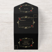 Real Foil Casino Poker Vegas Art Deco Wedding オールインワン招待状 (外側)