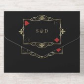 Real Foil Casino Poker Vegas Art Deco Wedding オールインワン招待状 (背面)
