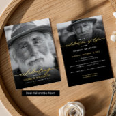 Real Foil Elegant Celebration of Life 2-Photo 箔招待状