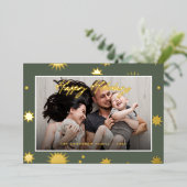 *REAL FOIL* Happy Holidays Photo 箔シーズンカード (立ち正面)