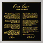 Real Foil Our WEDDING VOWS Newlyweds Mr Mrs 箔ポスター (正面)