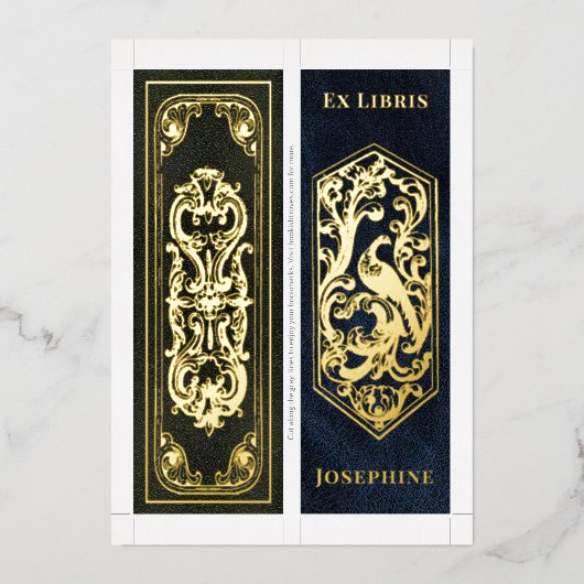 Real Foil Personalized Name 2 Bookmarks Per Card 箔シーズンカード (正面)