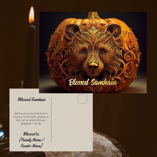 Real Foil Samhain Postcard | Pagan Autumn Equinox 箔シーズンポストカード