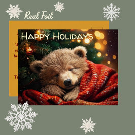 Real Foil Sleeping Bear Cub | クリスマス ホリデー