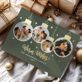 *REAL FOIL* Warm Wishes 4 Ornament Photos 箔シーズンカード