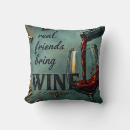 Real Friends Bring Wine Bar Decor クッション