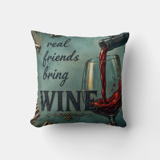 Real Friends Bring Wine Bar Decor クッション (正面)