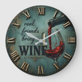 Real Friends Bring Wine Bar Decor ラージ壁時計