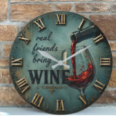 Real Friends Bring Wine Bar Decor ラージ壁時計
