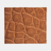 Real genuine tan brown alligator leather texture, フリースブランケット (正面(横))