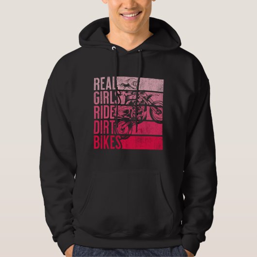 Real Girls Ride Dirt Bikes Motocross Lovers  パーカ (正面)