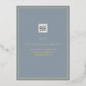Real GOLD Foil Dusty Blue Save the Date Wedding 箔招待状 (裏面)