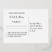 Real Gold Foil Great Gatsby Wedding RSVP Postcards 箔招待状ポストカード (裏面)