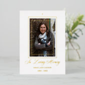 Real Gold White Traditional Elegant Photo Funeral 箔招待状 (立ち正面)