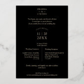 Real Golden Be our Guest Collage Wedding 3 Photos 箔招待状 (裏面)