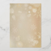 Real Golden Custom Photo Fancy Snowflake 箔シーズンカード (裏面)