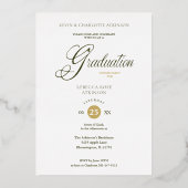 Real Golden Graduation Fancy Arch Effect Wisteria 箔招待状 (裏面)