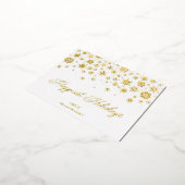 Real Golden Traditional Minimalist Snowflakes 箔シーズンポストカード (回転した状態)