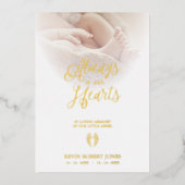  Real Golden Wings Beloved Ones Passed Away 箔招待状 (正面)