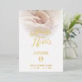  Real Golden Wings Beloved Ones Passed Away 箔招待状 (立ち正面)