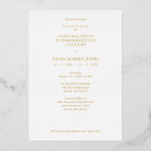  Real Golden Wings Beloved Ones Passed Away 箔招待状 (裏面)