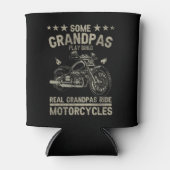 Real Grandpas Ride Motorcycle Biker Grandpa 缶クーラー (正面)