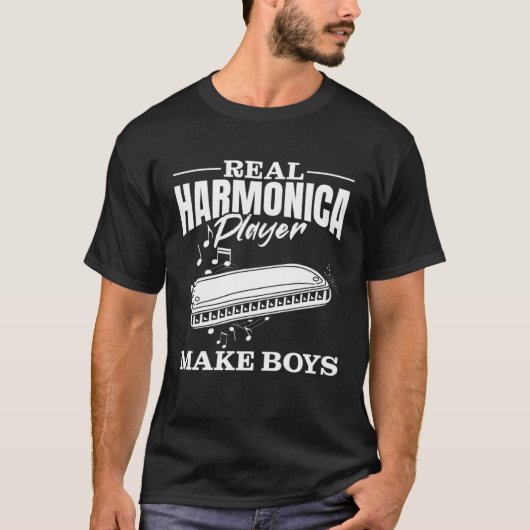 Real Harmonica Player Make Boys Harmonica Player Tシャツ (正面)