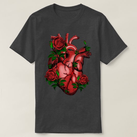 Real heart and roses tシャツ (デザイン正面)