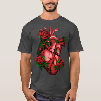 Real heart and roses tシャツ