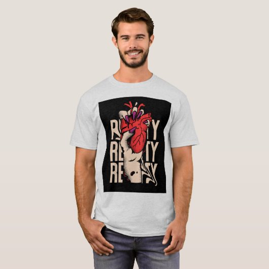 Real Hearted Not Soft-Hearted | Bold Gen-Z Graphic Tシャツ (正面フル)