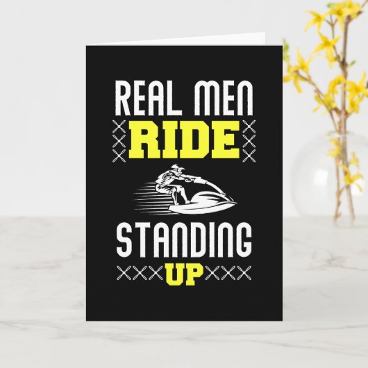 Real Man Ride Standing Up - Jet Ski カード (黄色い花)