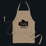 Real men cook funny oven mitt BBQ apron for men スタンダードエプロン<br><div class="desc">Real men cook funny oven mitt glove BBQ apron for men. Cute Birthday gift idea for chef, cook, best dad, father, cool uncle, greatest grandpa etc. Also great as personalized Father's Day present for daddy. Custom kitchen and cooking aprons in beige, white or yellow. Add your own funny quote or...</div>