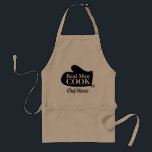 Real men cook funny oven mitt BBQ apron for men スタンダードエプロン<br><div class="desc">Real men cook funny oven mitt glove BBQ apron for men. Cute Birthday gift idea for chef, cook, best dad, father, cool uncle, greatest grandpa etc. Also great as personalized Father's Day present for daddy. Custom kitchen and cooking aprons in beige, white or yellow. Add your own funny quote or...</div>