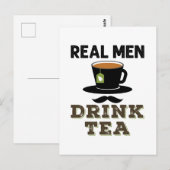 Real Men Drink Tea Cool Tea Drinker Lover ポストカード (正面/裏面)