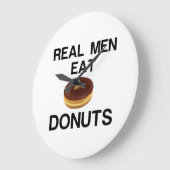 REAL MEN EAT DONUTS ラージ壁時計 (傾斜)