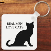Real men love cats black and white reversible キーホルダー (裏面)