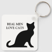 Real men love cats black and white reversible キーホルダー (裏面)