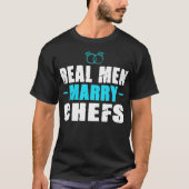 Real men marry dinosaur rainbow chef funny  tシャツ (正面)