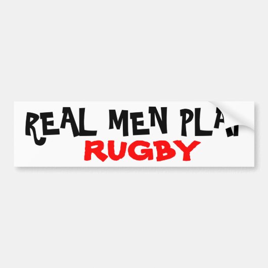 REAL MEN PLAY, RUGBY バンパーステッカー (正面)