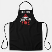Real Men Play With Fire BBQ エプロン (正面)