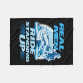 Real Men Ride Standing Up Jet Skiing Design  フリースブランケット (正面(横))