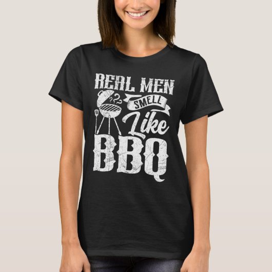 Real Men Smell Like Byrbecue Bbq Smoker Byrbecue G Tシャツ (正面)