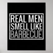 Real Men Smell Like Byrbecue Funny Bbq Grill Dad G ポスター (正面)