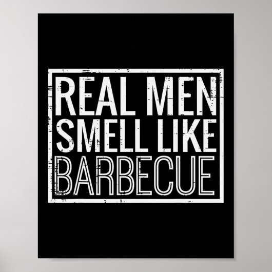 Real Men Smell Like Byrbecue Funny Bbq Grill Dad G ポスター (正面)