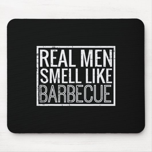 Real Men Smell Like Byrbecue Funny Bbq Grill Dad G マウスパッド (正面)